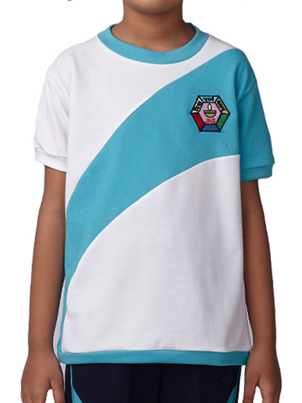 Jamnabhai Girls PT Uniform Light Blue T-Shirt